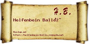 Helfenbein Balló névjegykártya